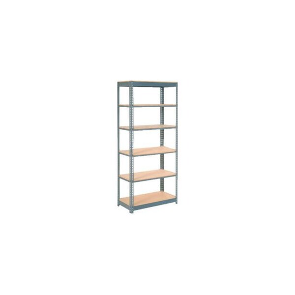Global Equipment Heavy Duty Shelving 48"W x 18"D x 60"H With 6 Shelves - Wood Deck - Gray 255434 - main